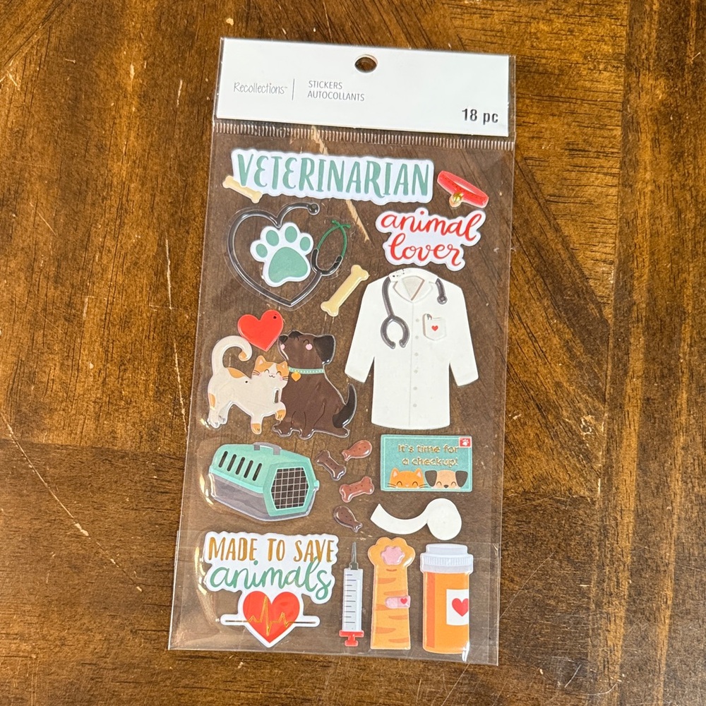 Recollections Veterinarian Animal Lover Sticker Set brand new